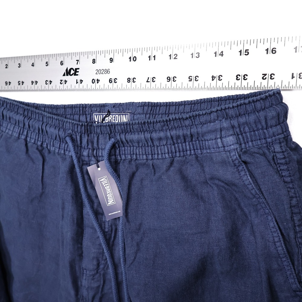 NWT VILEBREQUIN Men's XL Navy Blue Pacha Linen Relaxed Casual Drawstring Pants - Picture 8 of 10